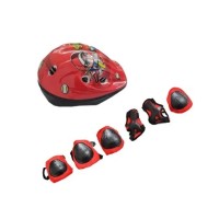 Kit Capacete Cotoveleira Joelheira Infantil Bike Skate Vermelho