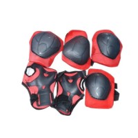 Kit Capacete Cotoveleira Joelheira Infantil Bike Skate Vermelho