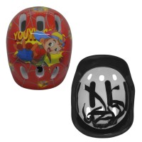 Kit Capacete Cotoveleira Joelheira Infantil Bike Skate Verme