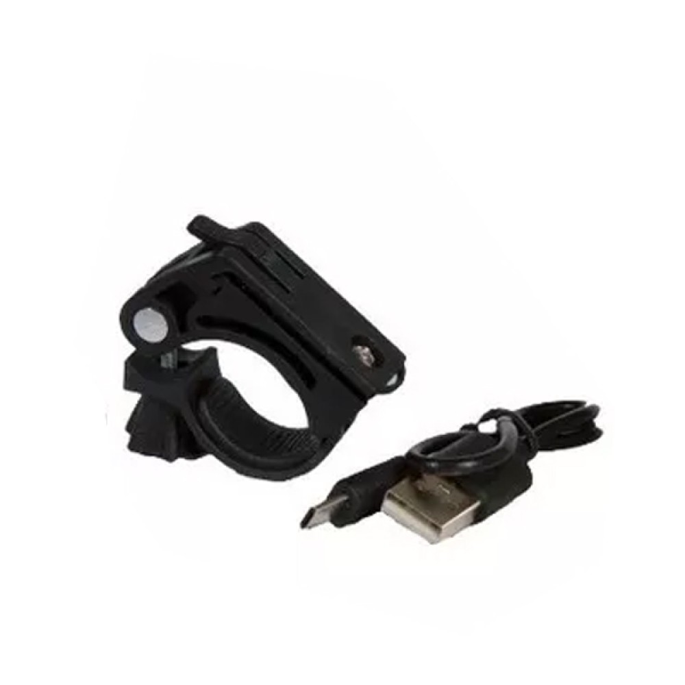 Farol Lanterna Bike 800 Lumens Multifuncional USB Preto Farol Lanterna Bike 800 Lumens Multifuncional USB Preto