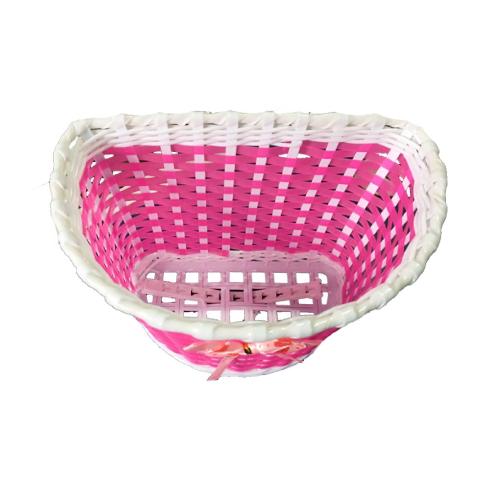 Cesta Bicicleta 16 Infantil Plastica Lacinho Rosa c/ Branco Cesta Bicicleta 16 Infantil Plastica Lacinho Rosa c/ Branco