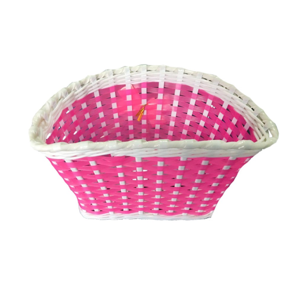 Cesta Bicicleta 16 Infantil Plastica Lacinho Rosa c/ Branco Cesta Bicicleta 16 Infantil Plastica Lacinho Rosa c/ Branco
