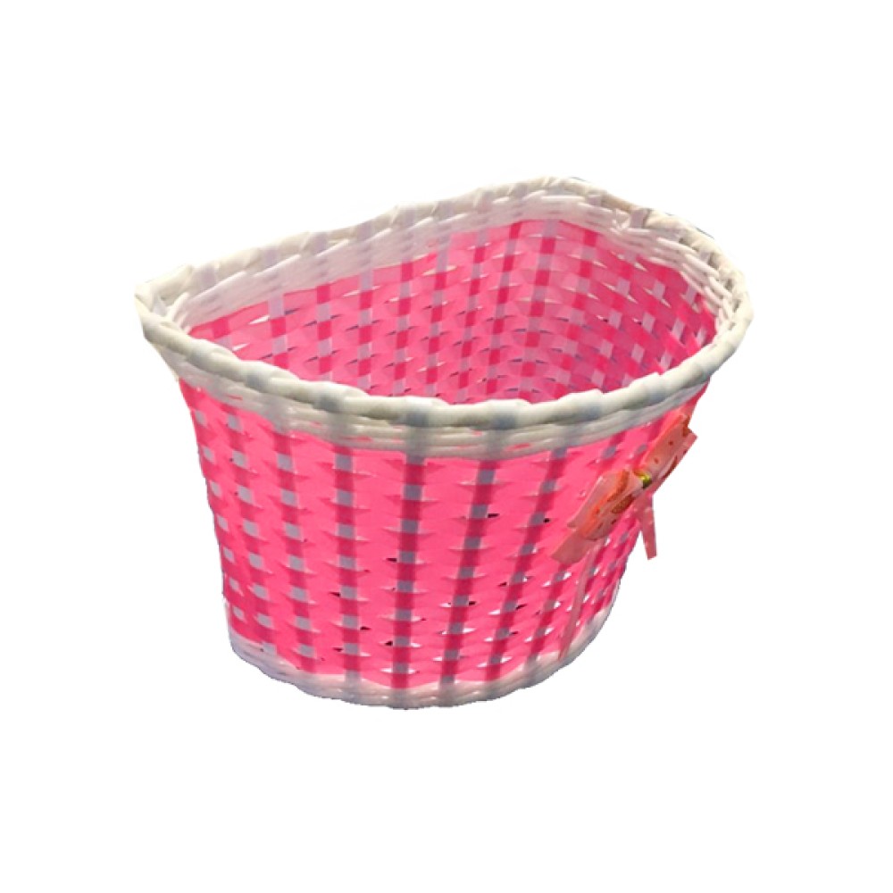 Cesta Bicicleta 16 Infantil Plastica Lacinho Rosa c/ Branco Cesta Bicicleta 16 Infantil Plastica Lacinho Rosa c/ Branco
