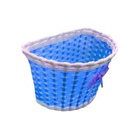 Cesta Bicicleta 16 Infantil Plastica Lacinho Azul C/ Branco