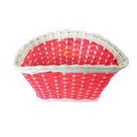 Cesta Bicicleta 16 Infantil Plastica Lacinho Verm C/ Branco