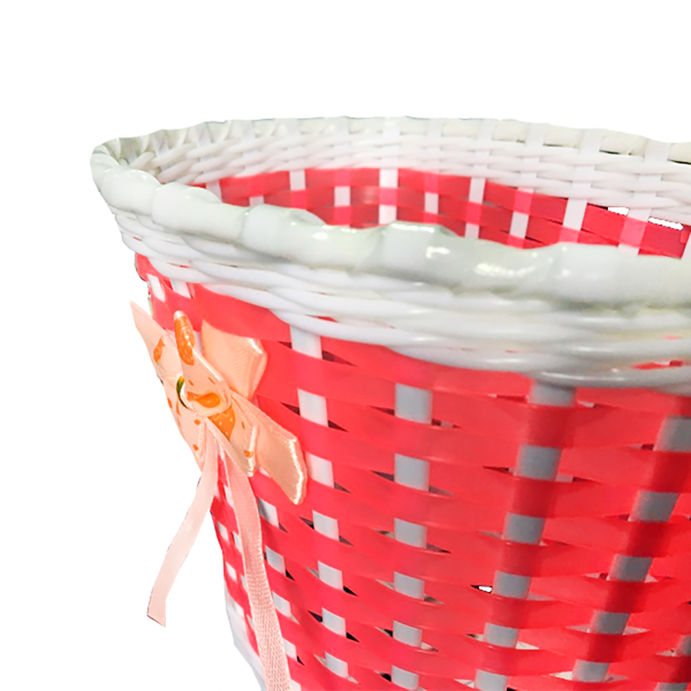 Cesta Bicicleta 16 Infantil Plastica Lacinho Verm C/ Branco Cesta Bicicleta 16 Infantil Plastica Lacinho Verm C/ Branco