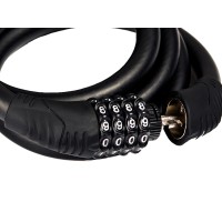 Cadeado Cabo Aço 1,2mx12mm Concept C/ Trava Segredo Preto
