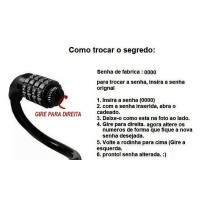 Cadeado Cabo Aço 1,2mx12mm Concept C/ Trava Segredo Preto