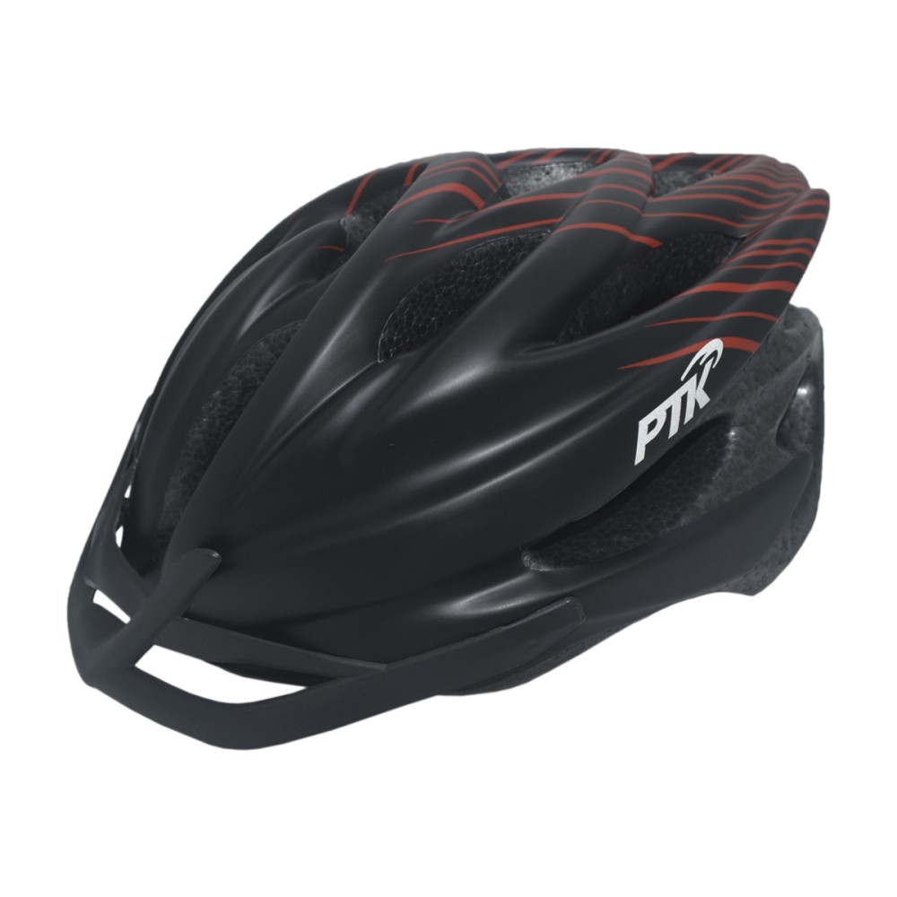 Capacete Ciclismo Adulto Runner Line Grande Preto C/ Vermelho Capacete Ciclismo Adulto Runner Line Grande Preto C/ Vermelho