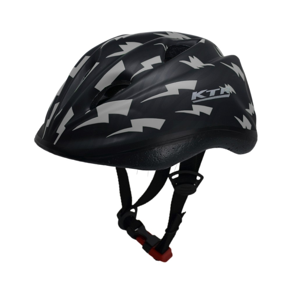 Capacete Ciclismo Infantil Kids Raio Preto Com Vermelho