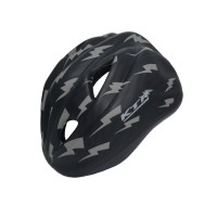 Capacete Ciclismo Infantil Kids Raio Preto Com Vermelho