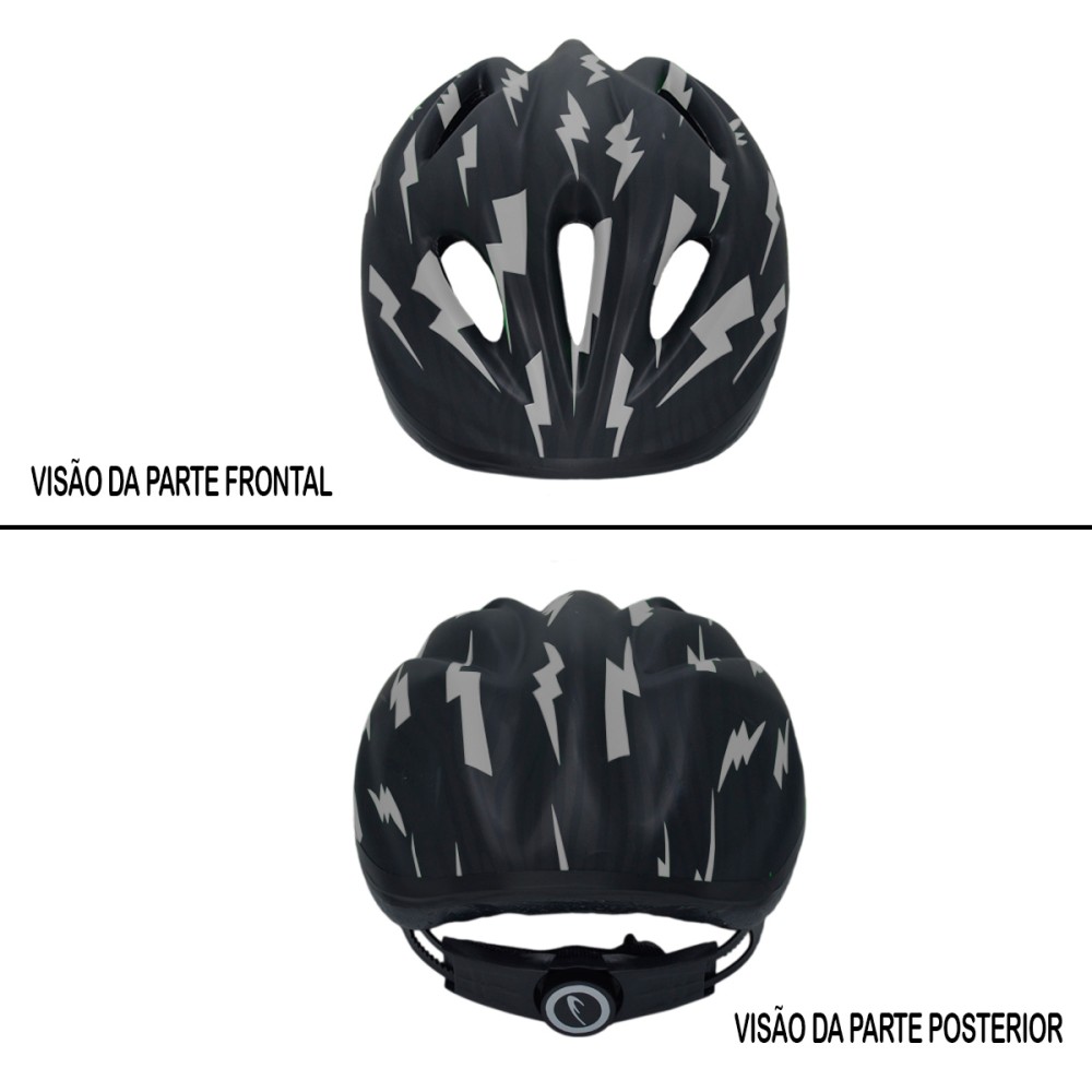 Capacete Ciclismo Infantil Kids Raio Preto Com Vermelho Capacete Ciclismo Infantil Kids Raio Preto Com Vermelho