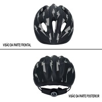 Capacete Ciclismo Infantil Kids Raio Preto Com Vermelho