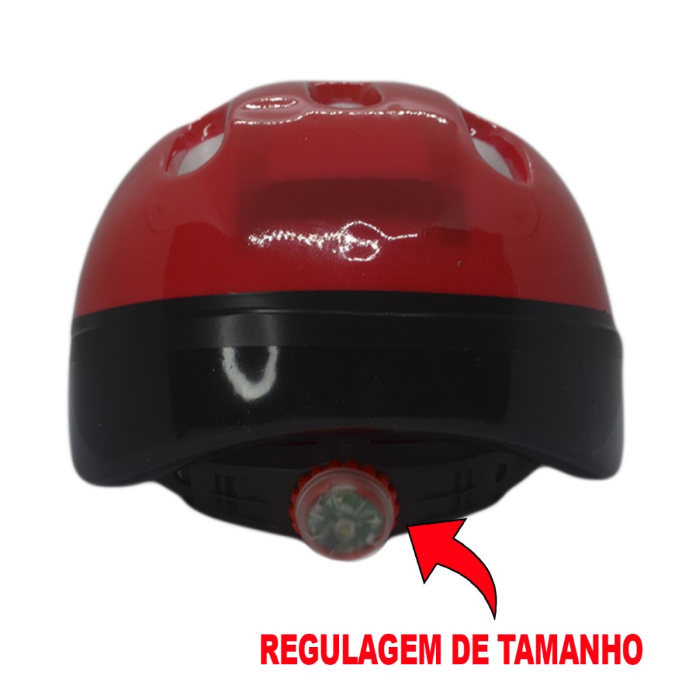 Capacete Ciclismo Infantil Kids Flame KB-08 C/ LED Vermelho Capacete Ciclismo Infantil Kids Flame KB-08 C/ LED Vermelho