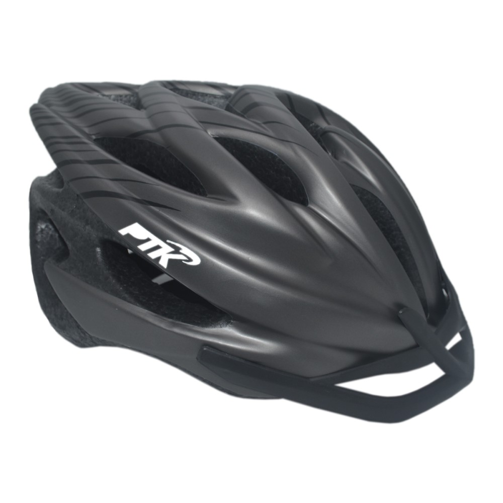 Capacete Ciclismo Adulto Runner Line Grande Preto C/ Grafite