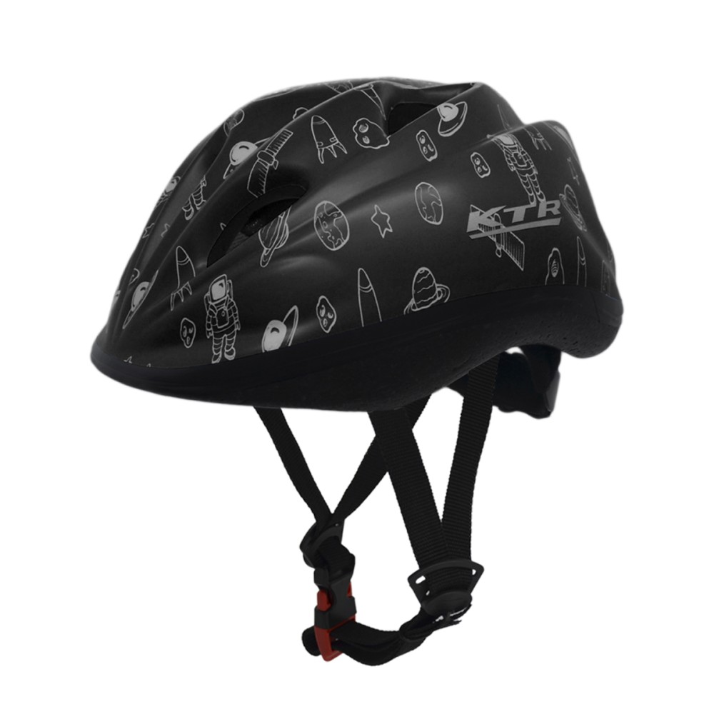 Capacete Ciclismo Infantil Kids Astronauta Preto Com Branco