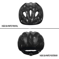 Capacete Ciclismo Infantil Kids Astronauta Preto Com Branco
