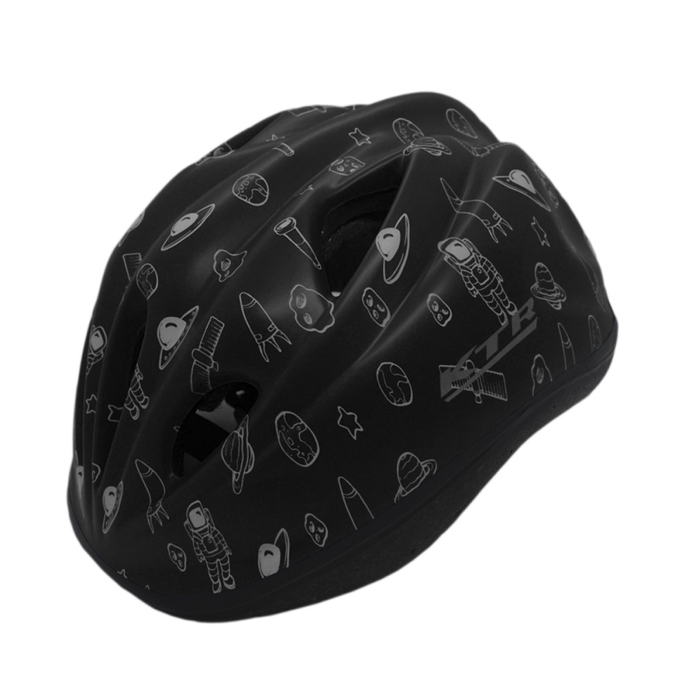 Capacete Ciclismo Infantil Kids Astronauta Preto Com Branco Capacete Ciclismo Infantil Kids Astronauta Preto Com Branco