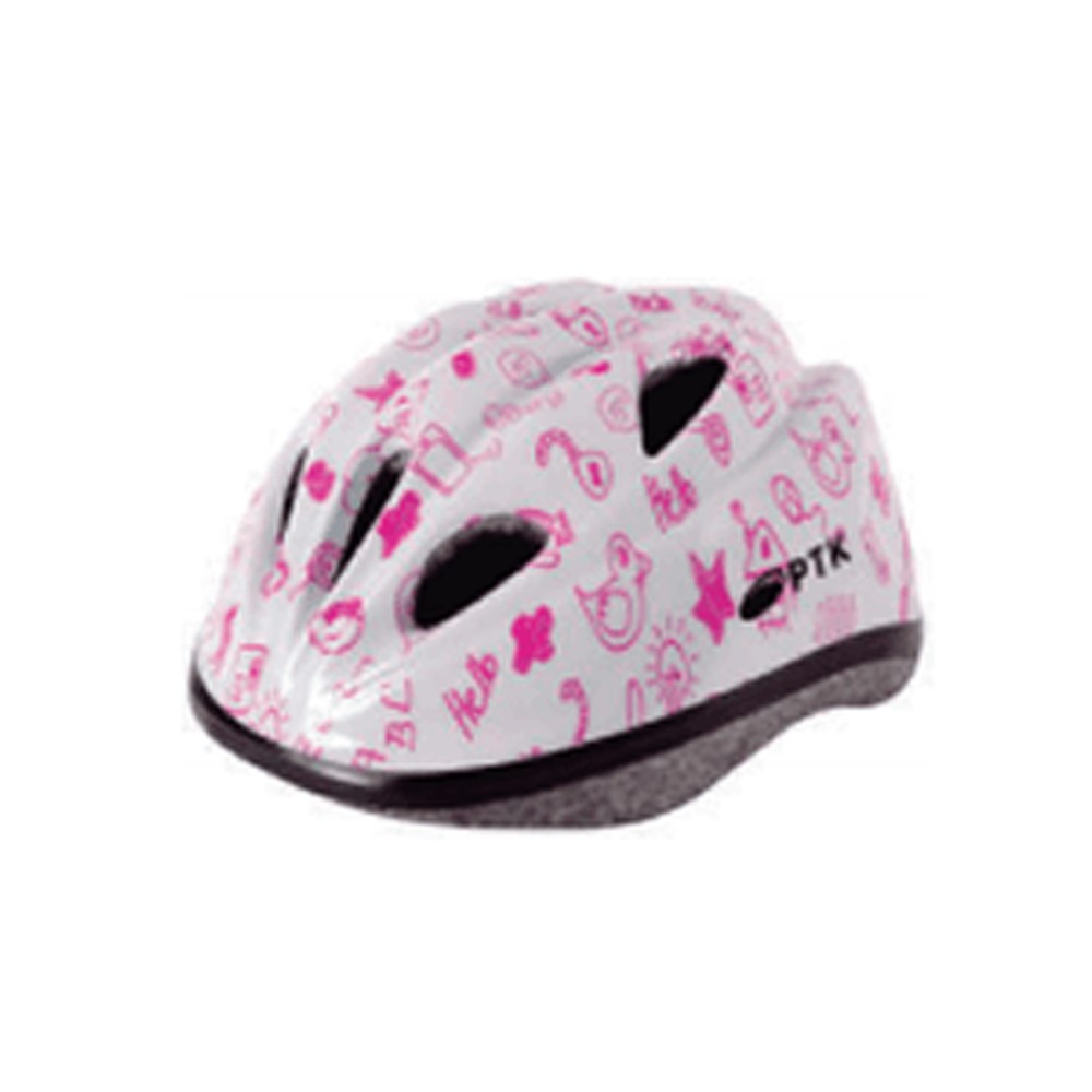 Capacete Ciclismo Infantil Kids Diversao Branco Com Lilas