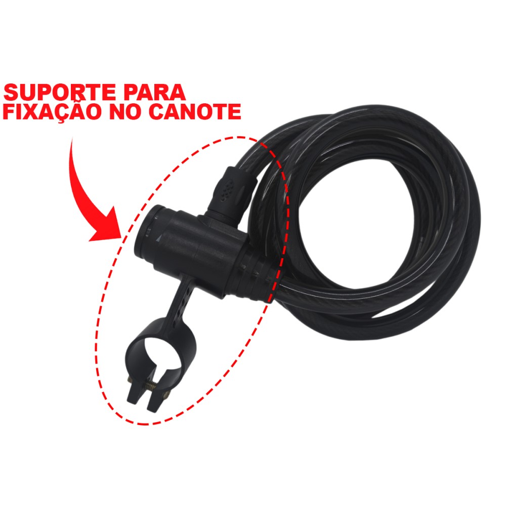Cadeado Cabo Aço 1,2mx12mm Concept Basic Chave Preto Cadeado Cabo Aço 1,2mx12mm Concept Basic Chave Preto