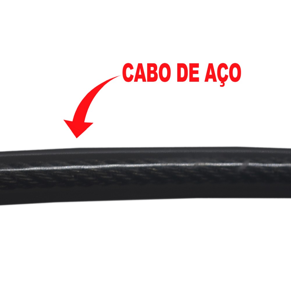 Cadeado Cabo Aço 1,2mx12mm Concept Basic Chave Preto Cadeado Cabo Aço 1,2mx12mm Concept Basic Chave Preto