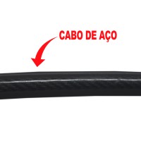 Cadeado Cabo Aço 1,2mx12mm Concept Basic Chave Preto