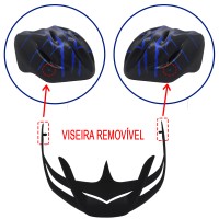 Capacete Ciclismo Bike Adulto Podium Grande Preto Azul