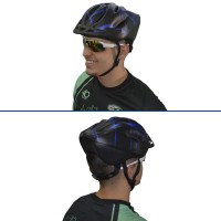 Capacete Ciclismo Bike Adulto Podium Grande Preto Azul