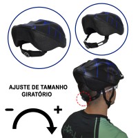 Capacete Ciclismo Bike Adulto Podium Grande Preto Azul