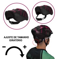 Capacete Ciclismo Bike Adulto Podium Grande Preto Rosa