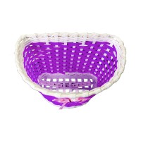 Cesta Bicicleta 16 Infantil Plastica Lacinho Violeta Branco