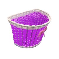 Cesta Bicicleta 16 Infantil Plastica Lacinho Violeta Branco