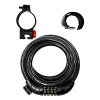 Cadeado Cabo Aço 1,0mx15mm Grosso Segredo Preto