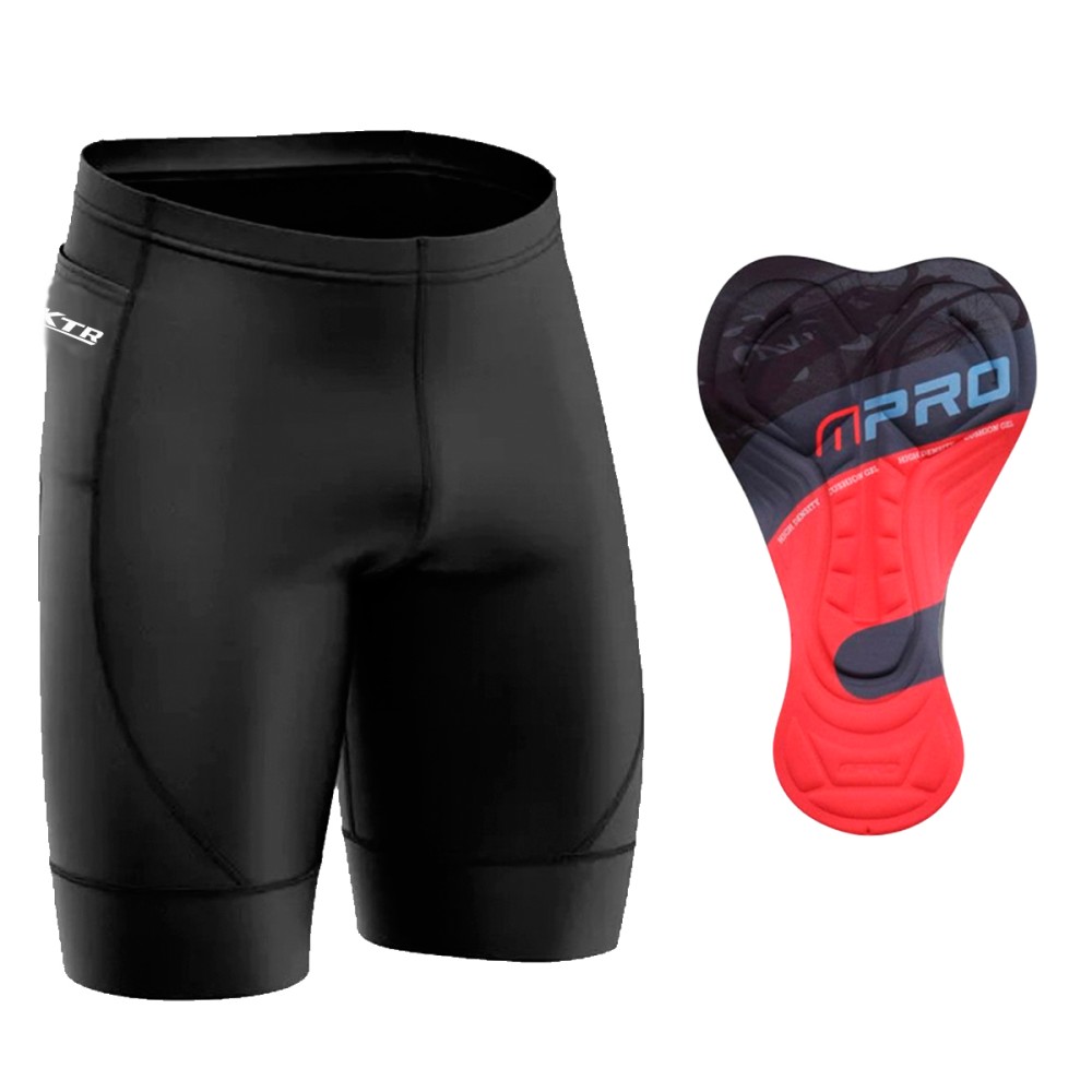 Bermuda Ciclismo Bike KTR PRO Gel D80 Masculina Tam. GG Pto