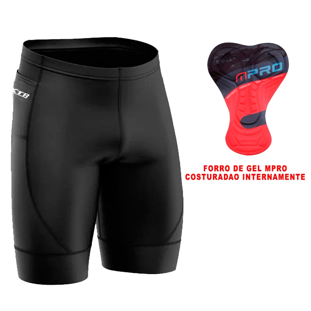 Bermuda Ciclismo Bike KTR PRO Gel D80 Masculina Tam. XG Pto Bermuda Ciclismo Bike KTR PRO Gel D80 Masculina Tam. XG Pto