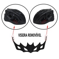 Capacete Ciclismo Bike MTB/SPEED Adulto Flash Preto C/Ajuste