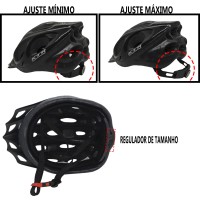 Capacete Ciclismo Bike MTB/SPEED Adulto Flash Preto C/Ajuste