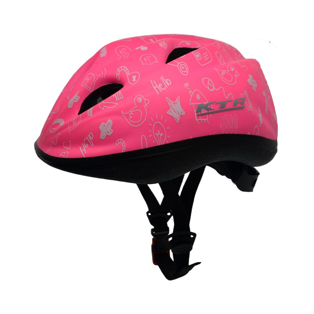 Capacete Ciclismo Bike Infantil Kids Diversao Rosa Branco