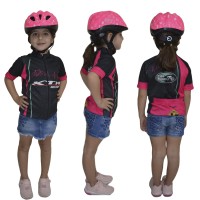 Capacete Ciclismo Bike Infantil Kids Diversao Rosa Branco