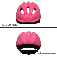 Capacete Ciclismo Bike Infantil Kids Diversao Rosa Branco