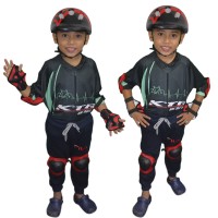 Kit Proteção Infantil Capacete+Joelheira+Cotoveleira -Vermel