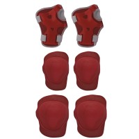 Kit Proteção Infantil Capacete+Joelheira+Cotoveleira -Vermel