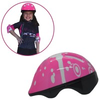 Kit Proteção Infantil Capacete+Joelheira+Cotoveleira -Rosa