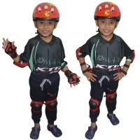 Kit Proteção Infantil Capacete+Joelheira+Cotoveleira -Verm