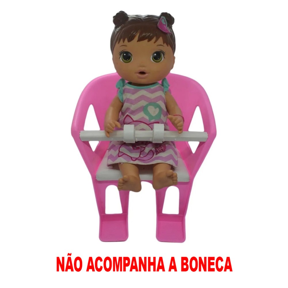 Cadeirinha Boneca Baby P/ Bicicleta Infantil Alive Rosa Bco Cadeirinha Boneca Baby P/ Bicicleta Infantil Alive Rosa Bco