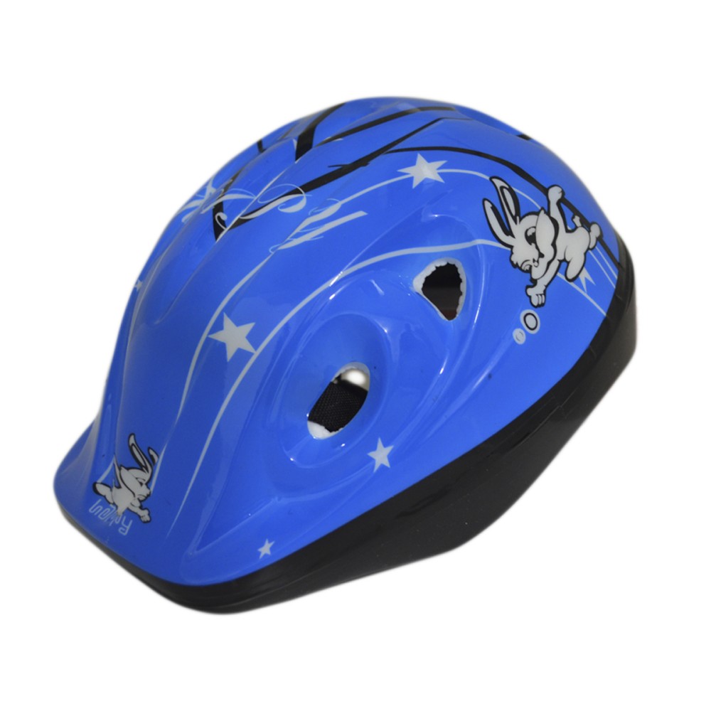 Kit Capacete Cotoveleira Joelheira Infantil Bike Azul Coelho Kit Capacete Cotoveleira Joelheira Infantil Bike Azul Coelho
