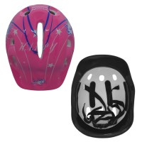 Kit Capacete Cotoveleira Joelheira Infantil Bike Rosa Coelho