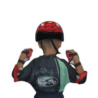 Kit Capacete Cotoveleira Infantil Homem Aranha Bike Skate 