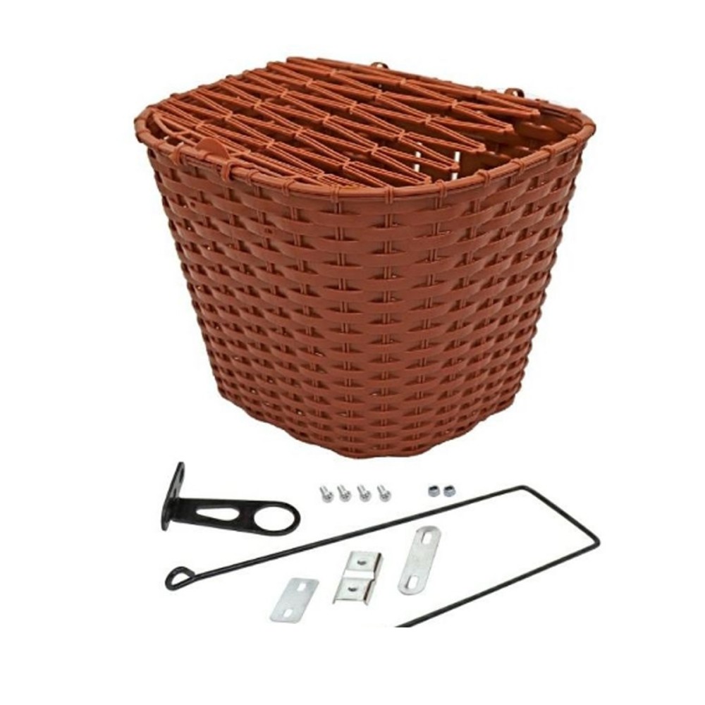 Cesta Cestinha Bicicleta Reforçada Retrô Vintage Marrom
