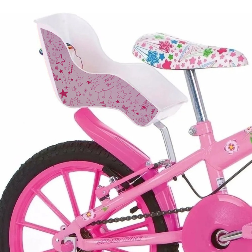 Cadeirinha Boneca Alive Bicicleta Traseira Baby Rosa Estrela Cadeirinha Boneca Alive Bicicleta Traseira Baby Rosa Estrela